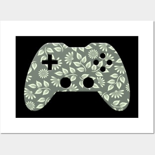 Flower Plant Leaf Pattern - Gaming Gamer Abstract - Gamepad Controller - Video Game Lover - Graphic Background Posters and Art